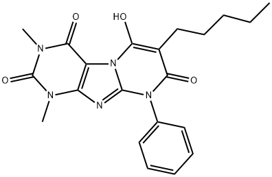 Pyrimido[2,1-f]purine-2,4,8(1H,3H,9H)-trione,  6-hydroxy-1,3-dimethyl-7-pentyl-9-phenyl-|