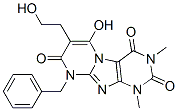 Pyrimido[2,1-f]purine-2,4,8(1H,3H,9H)-trione,  6-hydroxy-7-(2-hydroxyethyl)-1,3-dimethyl-9-(phenylmethyl)- Structure