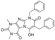Pyrimido[2,1-f]purine-2,4,8(1H,3H,9H)-trione,  6-hydroxy-1,3-dimethyl-7,9-bis(phenylmethyl)- Struktur