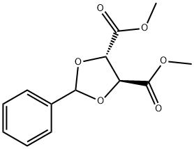 (+)-ジメチル-2,3-O-ベンジリデン-D-タルトラート 化学構造式