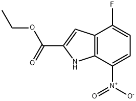 4-Fluoro-7-nitro 1H-indole-2-ethyl carboxylate Struktur