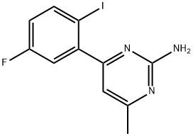 4-METHYL-6-(2-IODO-5-FLUOROPHENYL)PYRIMIDIN-2-AMINE Struktur