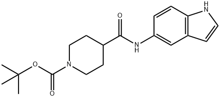 5-[1-(TERT-BUTOXYCARBONYL)PIPERIDINE-4-CARBONYLAMINO]INDOLE, 913388-34-8, 结构式