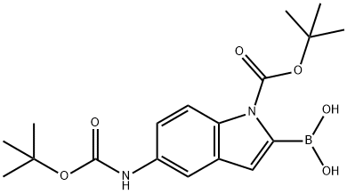 1H-Indole-1-carboxylic acid, 2-borono-5-[[(1,1-dimethylethoxy)carbonyl]amino]-, 1-(1,1-dimethylethyl) ester|1H-INDOLE-1-CARBOXYLIC ACID, 2-BORONO-5-[[(1,1-DIMETHYLETHOXY)CARBONYL]AMINO]-, 1-(1,1-DIMETHYLETHYL) ESTER