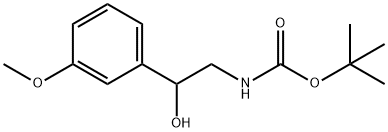 N-BOC-2-(3-甲氧基苯基)-2-羟基乙胺, 913642-59-8, 结构式