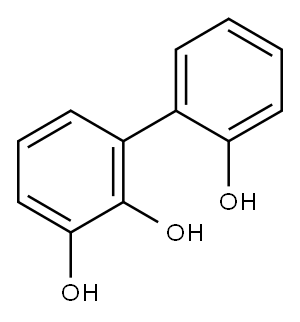 ビフェニル-2,2′,3-トリオール 化学構造式