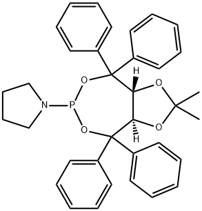 1-[(3aR,8aR)-tetrahydro-2,2-diMethyl-4,4,8,8-tetraphenyl-1,3-dioxolo[4,5-e][1,3,2]dioxaphosphepin-6-yl]-Pyrrolidine Structure