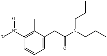 2-メチル-3-ニトロ-N,N-ジプロピルフェニルアセトアミド 化学構造式
