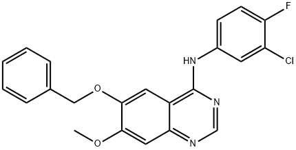 N-(3-Chloro-4-fluorophenyl)-7-methoxy-6-(phenylmethoxy)-4-quinazolinamine Structure