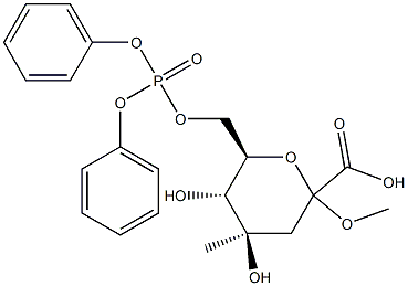 りん酸メチル(メチル3-デオキシ-D-ARABINO-ヘプツロピラノシド)オナート-7-(ジフェニル) 化学構造式