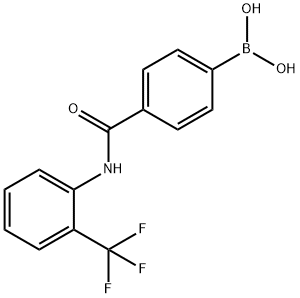 N-2-三氟甲基苯基-4-硼苯甲酰胺, 913835-42-4, 结构式