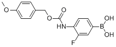 3-氟-4-((4-甲氧基苄氧基)氨甲酰基)苯基硼酸, 913835-49-1, 结构式