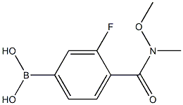 3-FLUORO-4-[(N-METHOXY-N-METHYL)CARBAMOYL]BENZENEBORONIC ACID 98 化学構造式