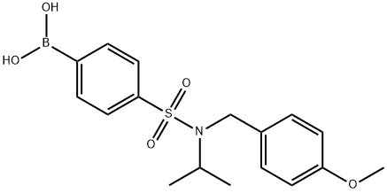 4-[N-ISOPROPYL-N-(4-METHOXYBENZYL)SULPHAMOYL]BENZENEBORONIC ACID 98 化学構造式