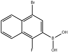 4-ブロモ-1-フルオロナフタレン-2-ボロン酸 化学構造式