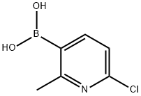 6-クロロ-2-メチルピリジン-3-ボロン酸 化学構造式