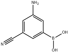 3-氨基-5氰基苯硼酸,913943-05-2,结构式