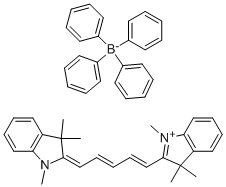 1,3,3-TRIMETHYL-2-[(1E,3E)-5-(1,3,3-TRIMETHYL-1,3-DIHYDRO-2H-INDOL-2-YLIDENE)-1,3-PENTADIENYL]-3H-INDOLIUM TETRAPHENYLBORATE 结构式