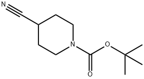 1-tert-ブトキシカルボニル-4-シアノピペリジン 化学構造式
