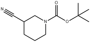 1-tert-ブトキシカルボニル-3-シアノピペリジン 化学構造式