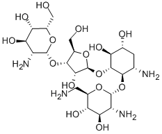 5-O-[3-O-(2-Amino-2-deoxy-β-L-idopyranosyl)-β-D-ribofuranosyl]-4-O-(2,6-diamino-2,6-dideoxy-α-D-glucopyranosyl)-3-amino-2,3-dideoxy-D-myo-inositol Structure