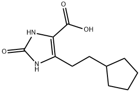 5-(2-氯苯乙基)-2,3-二氢-2-氧代-1H-咪唑-4-羧酸 结构式
