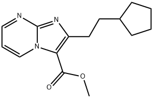 METHYL 2-CYCLOPENTYLETHYL-IMIDAZO[1,2-A]PYRIMIDINE 3-CARBOXYLATE 结构式