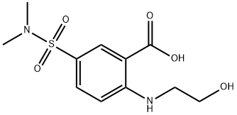 5-(二甲基氨磺酰基)-2-[(2-羟乙基)氨基]苯甲酸 结构式