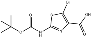 N-BOC-2-AMINO-5-BROMOTHIAZOLE-4-CARBOXYLIC ACID Struktur