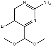 2-アミノ-5-ブロモ-4-ジメトキシメチルピリミジン 化学構造式