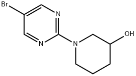 1-(5-BROMOPYRIMIDIN-2-YL)-3-PIPERIDINOL, 914347-67-4, 结构式