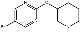 5-ブロモ-2-(ピペリジン-3-イルオキシ)ピリミジン 化学構造式