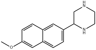 2-(6-メトキシナフタレン-2-イル)ピペラジン 化学構造式