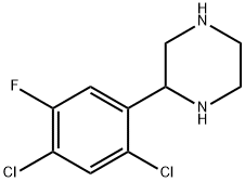 2-(2,4-ジクロロ-5-フルオロフェニル)ピペラジン 化学構造式