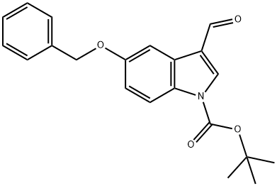1-BOC-5-ベンジルオキシ-3-ホルミルインドール 化学構造式