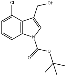 1-BOC-4-クロロ-3-ヒドロキシメチルインドール 化学構造式