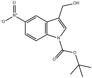 1-BOC-3-ヒドロキシメチル-5-ニトロインドール 化学構造式