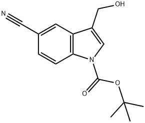 1-BOC-5-氰基-3-羟基甲基吲哚, 914349-11-4, 结构式