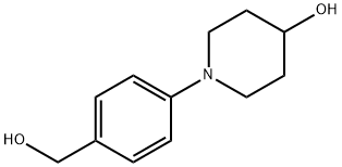 1-(4-ヒドロキシメチルフェニル)ピペリジン-4-オール 化学構造式