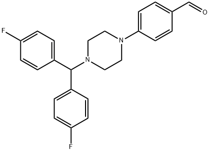 4-(4-[BIS(4-FLUOROPHENYL)METHYL]PIPERAZIN-1-YL)BENZALDEHYDE Structure