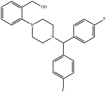 2-{4-[Bis(4-fluorophenyl)methyl]piperazinyl}benzyl alcohol Structure