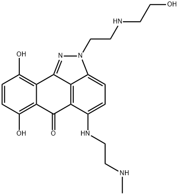 7,10-ジヒドロキシ-2-[2-[(2-ヒドロキシエチル)アミノ]エチル]-5-[[2-(メチルアミノ)エチル]アミノ]アントラ[1,9-cd]ピラゾール-6(2H)-オン 化学構造式