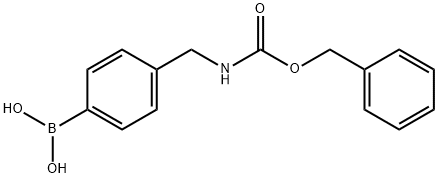 4-((ベンジルオキシカルボニルアミノ)メチル)フェニルボロン酸 化学構造式