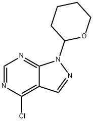 4-氯-1-(四氢-2H-吡喃-2-基)-1H-吡唑并[3,4-D]嘧啶 结构式
