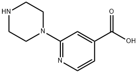4-Pyridinecarboxylic acid, 2-(1-piperazinyl)- Structure