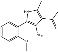 1-[4-アミノ-5-(2-メトキシフェニル)-2-メチル-1H-ピロール-3-イル]エタノン 化学構造式