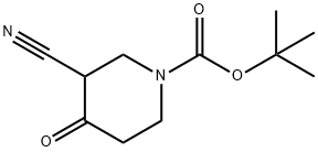 3-CYANO-4-OXO-PIPERIDINE-1-CARBOXYLIC ACID TERT-BUTYL ESTER 化学構造式