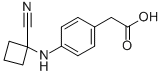 2-(4-(1-CYANOCYCLOBUTYLAMINO) PHENYL)ACETIC ACID 结构式