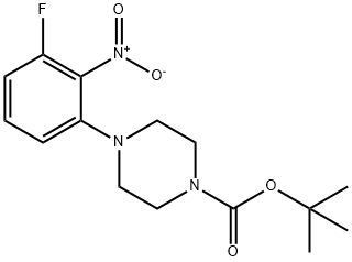 tert-Butyl 4-(3-fluoro-2-nitrophenyl)piperazine-1-carboxylate Struktur