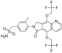 BenzeneMethanesulfonaMide, 4-[6,8-dihydro-6-oxo-5,9-bis(2,2,2-trifluoroethoxy)-7H-pyrrolo[3,4-g]quinolin-7-yl]-3-Methyl- Structure